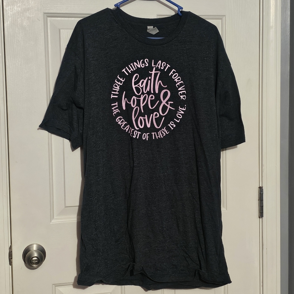 Dark Gray T-Shirt with Pink Graphic